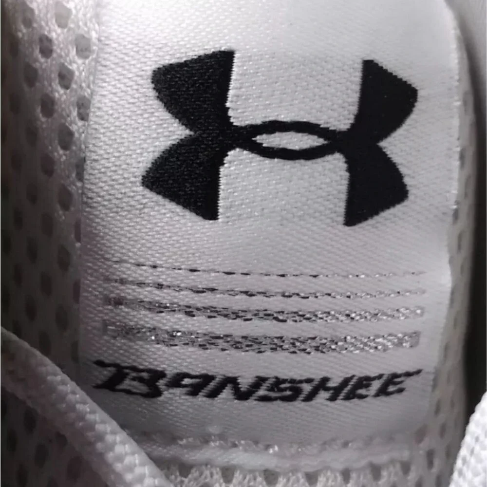 Under Armour Banshee Ripshot Mid Men Lacrosse Cleats Shoes Size 13 White MC